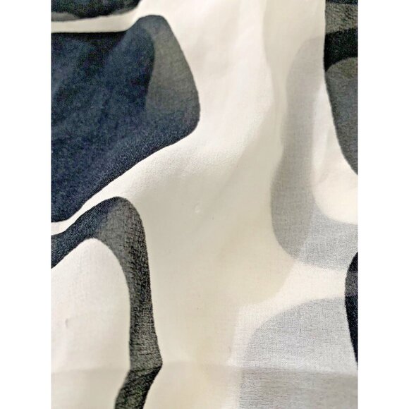 Vintage Sheer CELEBRITEES BY DESCO Black White Geo Design Polyester Neck Scarf - Picture 9 of 11